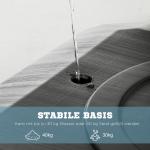 Basketstativ Basketkorg Svart av Stål och Plast för Trädgård och Idrottsplats Höjdjusterbart med Rullbar Bas 293-350 cm