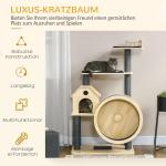 Skrapstolpe Katthus 4 Våningar Sisalpelare Kattgrotta Naturlig Furu för Aktiva Katter 80 X 50 X 143 Cm