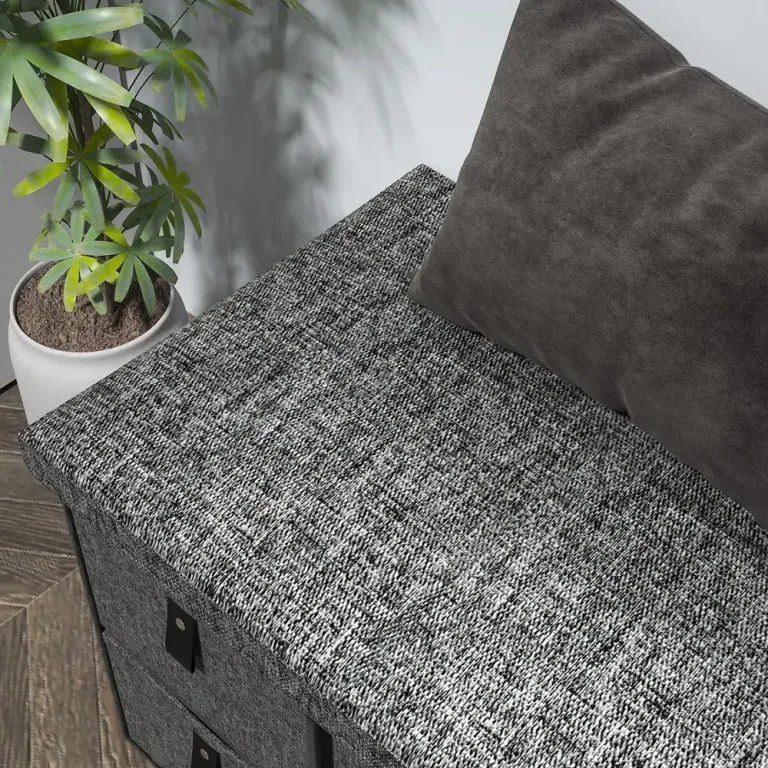 Skobänk Garderobsbänk 6 Lådor Mörkgrå 76,5 x 38 x 38 cm