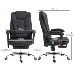 Kontorsstol Skrivbordsstol Ergonomisk med Massagefunktion Svart av Konstläder för Kontor Datorstol med Liggfunktion och Fjärrkontroll