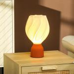 Bordslampa Sänglampa med 3D-Utskrift Vit av Plast för Vardagsrum och Lekrum LED Lampa med Blomliknande Skärm