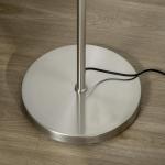 Golvlampa Stålampe Silver Vit av Glas och Metall för Vardagsrum med 3 Glasskärmar E27 Sockel Modern Belysning 169 cm 40 W
