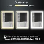 LED-Badrumsspegel med Touch-Knapp Modern Väggspegel Imfri Funktion och 3 Ljusfärger Silver 70 X 50 X 3 Cm