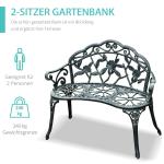 Trädgårdsbänk Metall för 2 Personer Klassisk Parkbänk Väderbeständig Pulverlackering Svart 100 X 54 X 78 Cm