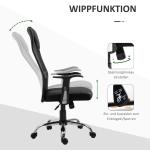 Ergonomisk Kontorsstol Höj- och Sänkbar med Vippfunktion och Armstöd upp till 120 Kg Svart