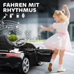 Elbil för Barn och Sittyta med Fjärrkontroll samt Musik och Tuta och Säkerhetsbälte Hållbar och Säker Svart Plast 3-5 År USB för Lek
