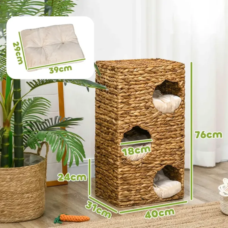 Skraptunna Klösmöbel Ljusbrun av Vattenhyacint 76 cm