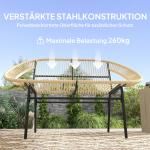 Trädgårdsbänk Parkbänk 2-Sits Khaki av Polyrotting för Balkong och Terrass Väderbeständig Bänk med Ryggstöd 126 x 72 x 83 cm