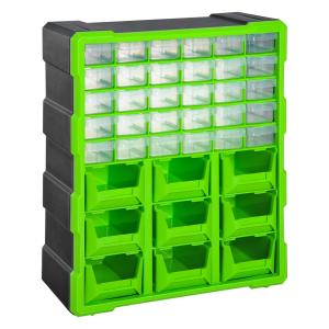 Sorteringslåda Magasin 39 Fack för Verkstäder och Hobbyer Grön 38 X 16 X 47,5 Cm