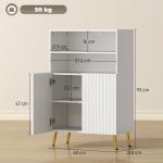 Badrumsskåp Golvmodell Vit MDF med Hyllor för Badrum Soft Close-dörrar Modern Design Förvaring med Öppna Fack