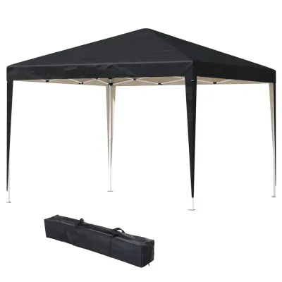 Trädgårdspaviljong Pop-up Partytält Svart 3 x 3 m