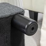 Sittpall med Linnelook, Skumfyllning och Plastben, Grå