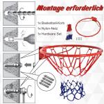 Basketkorg med Nät 46 Cm Stålrör och Nylon för Trädgård och Fritid Röd Blå Vit