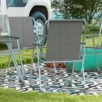 Trädgårdsstolar Campingstolar Grå av Oxford Tyg och Metall för Trädgård och Balkong Set om 4 Hopfällbara Stolar med Ryggstöd 53 x 54 x 76 cm