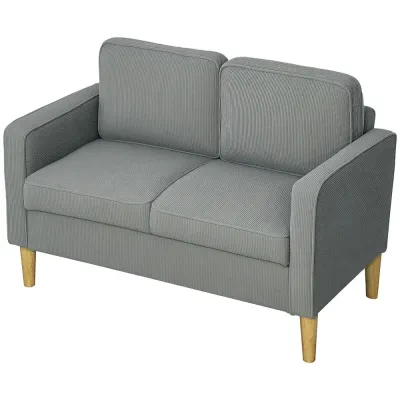 Soffa Loveseat 2-Sits Liten Ljusgrå 117 x 63 x 79 cm