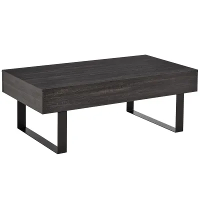 Soffbord med Låda och Hylla Sidobord med Stålram Praktisk