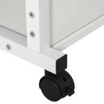 Sidobord med Hjul, Höjdjusterbart, 2 Hyllplan, Metallstomme, 80 x 40 x 72–82 cm, Vit