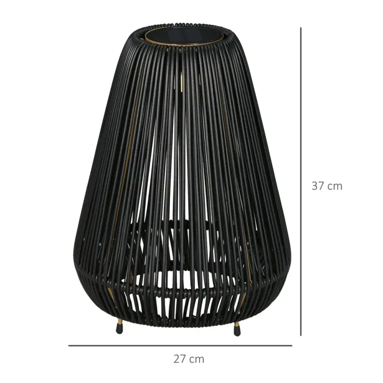 Sollampa Rottinglampa Svart av Metall Gångljus