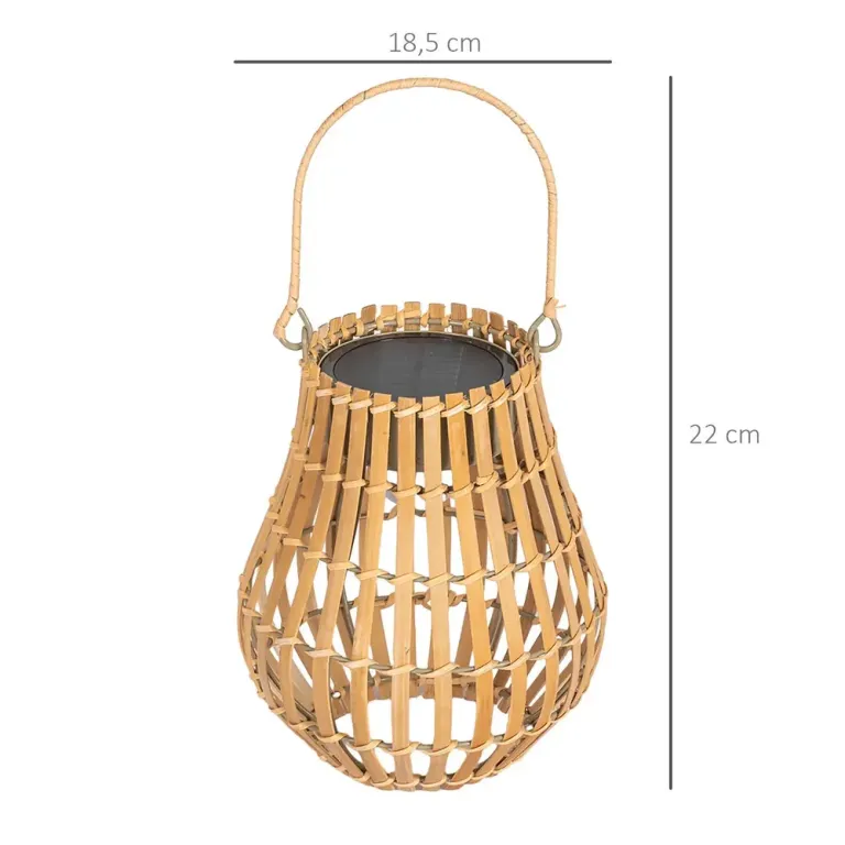 Sollampa Trädgårdslampa Natur av Bambu USB Uppladdningsbar