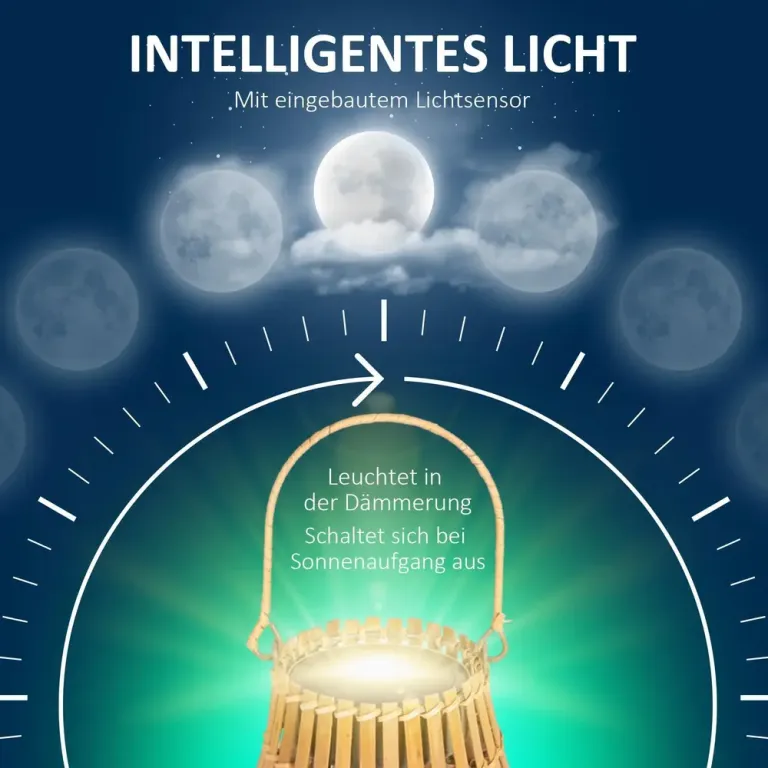 Sollampa Trädgårdslampa Natur av Bambu USB Uppladdningsbar