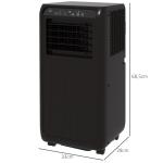 Luftkonditionering AC Svart av Plast och Metall för Hemmet Mobil 3-i-1 Kylning Ventilation Avfuktning LED Fjärrkontroll 9000 BTU