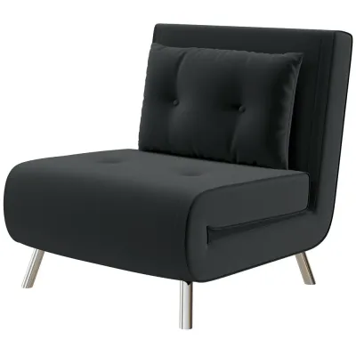 Sovstol Bäddfåtölj Svart av Sammet 77 x 88 x 83 cm
