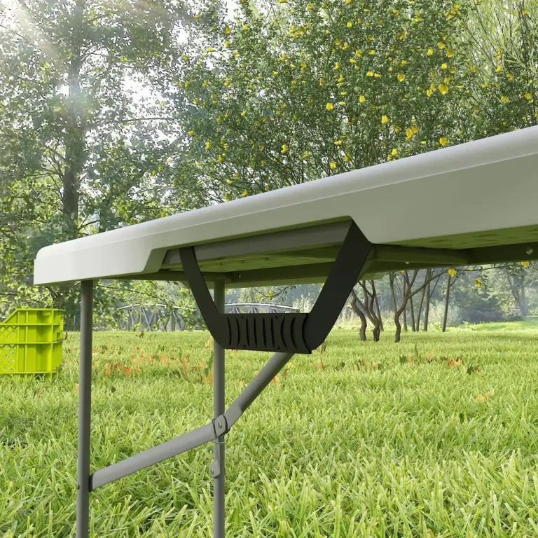 Hopfällbar Bänk i Plast för Camping och Trädgård, Vit