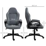 Kontorsstol med Massagefunktion Ergonomisk Gamingstol Höj- och Sänkbar Grå