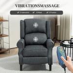 Relaxstol TV-Stol Elektrisk Massagestol Mörkgrå av Tyg för Vardagsrum Justerbar Fåtölj med Värme och Fjärrkontroll