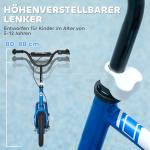 Barnskoter med Justerbart Styre, Stora Hjul, Parkeringsställ och Handbroms, 5-12 År, Blå