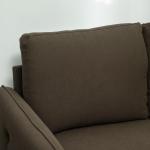 Soffa Loveseat 2-Sits Modern Soffa Brun av Sammetslook för Vardagsrum Stoppad Soffa med Förvaring och Kuddar 136 x 75 x 84 cm