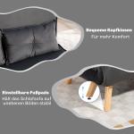 2-sits Bäddsoffa med Justerbart Ryggstöd, Tygklädsel och Metallram, Grå