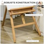 Höj- och Sänkbart Staffli, Hopfällbart, Pennfack, Bokträ, 65 x 110 x 180–235 cm