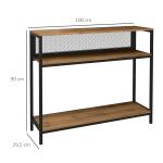 Hallhylla, Industriell Design, Brun + Svart, 100 x 29,5 x 90 cm