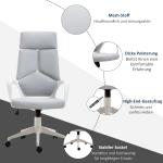 Kontorsstol Ergonomisk Grå Vit Nät för Skrivbord och Kontor med Justerbar Höjd och Hjul för Arbetsplats och Hem