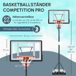 Mobil Basketstativ Basketkorg Höjdjusterbar Stål och Plast för Trädgård och Idrottsplats Svart 90 X 165 X 302-352 Cm