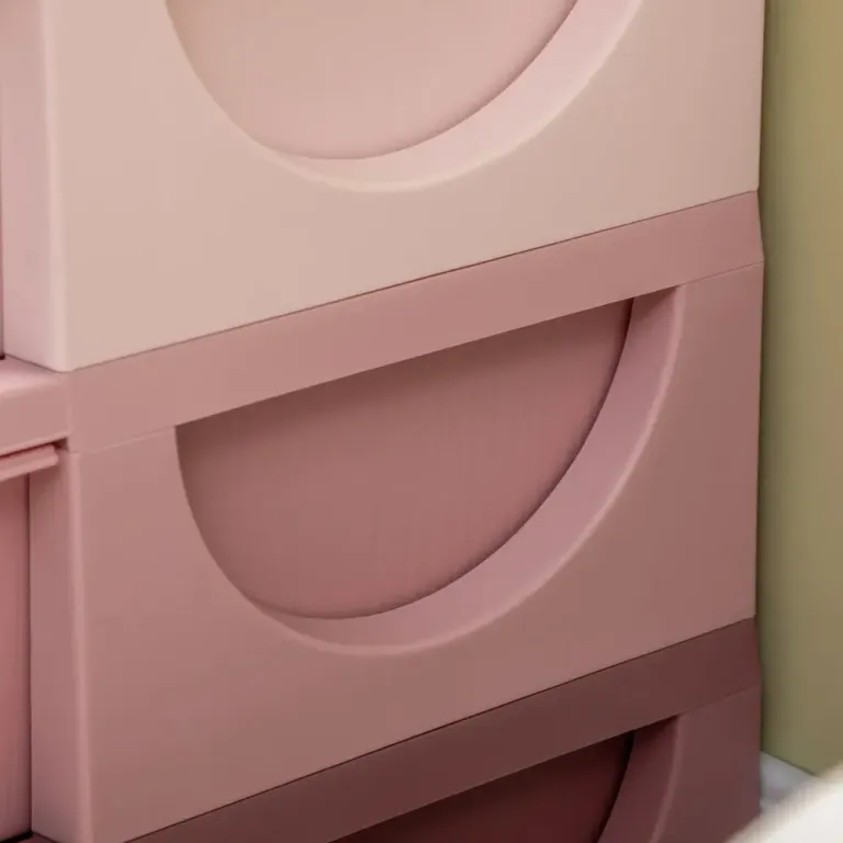 Leksaksförvaring med 3 Lådor, Rosa