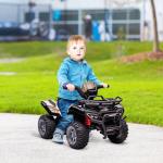 Elektrisk Fyrhjuling för Barn, Tuff ATV med LED-Ljus och Stora Hjul, Rolig Leksaksbil för Utomhuslek, Svart, 70 x 42 x 45 cm, 18-36 månader