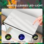 Akvarium Fisktank med Filtersystem Vit av Glas för Fiskar Kompakt Akvarium med LED Belysning och Vattenpump 41 l