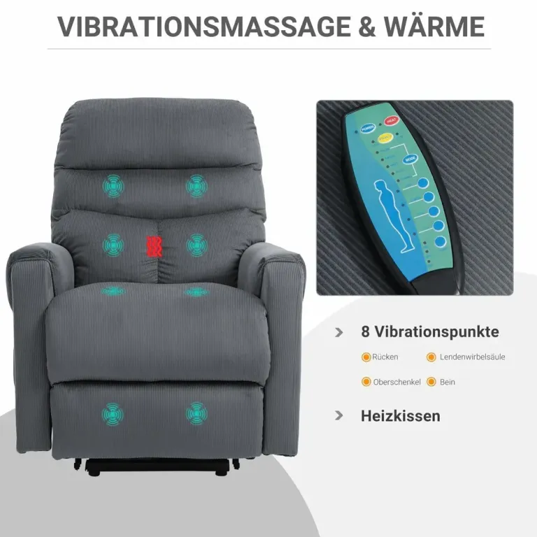 Elektrisk Uppresningsfåtölj med Massage Beige