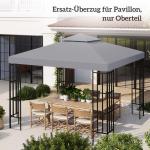 Paviljontak Prisvärd Ljusgrå för Paviljong som Vattentätt Reservtak med Dubbeltak och Dräneringshål för Trädgård 3 x 3 m