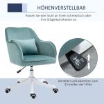 Massagestol för Kontor och Hem, Ergonomisk Snurrstol med Ländkudde, Bekväm Skrivbordsstol i Tyg med Armstöd, Grön