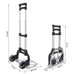 Säckkärra Transportvagn Silver Aluminium Hopfällbar Handtruck Max Last 70 Kg