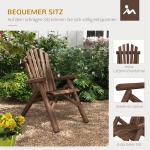 Trädgårdsstol Adirondack Brun av Granträ för Trädgård och Terrass Högryggad Trästol med Armstöd Klassisk Design 83 x 68 x 101 cm