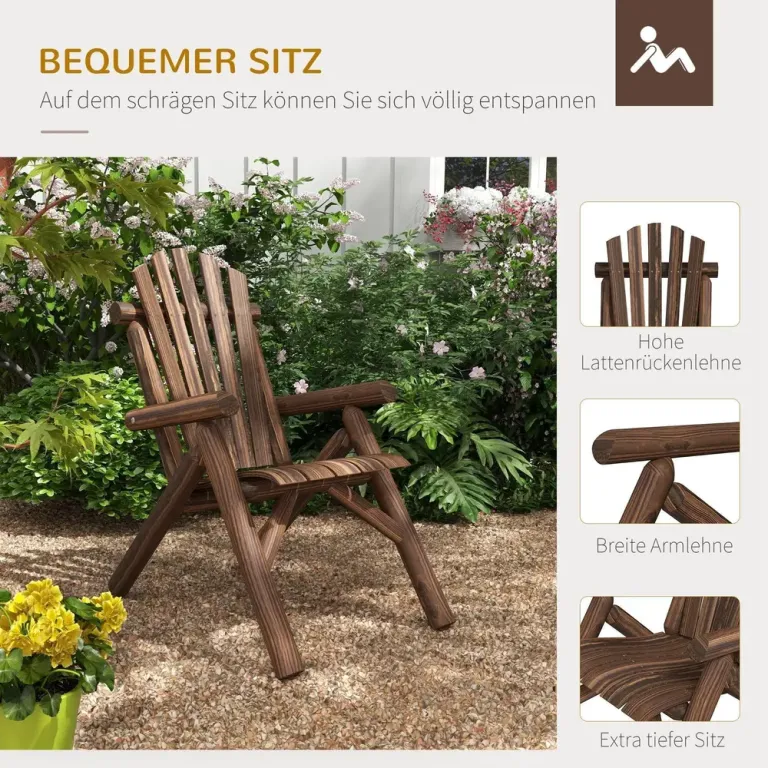 Trädgårdsstol Adirondack Brun av Granträ 83 x 68 x 101 cm