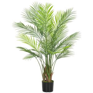 Konstgjord Palm 120 cm, Konstgjord Växt med Plastblad i Kruka för Vardagsrum och Kontor