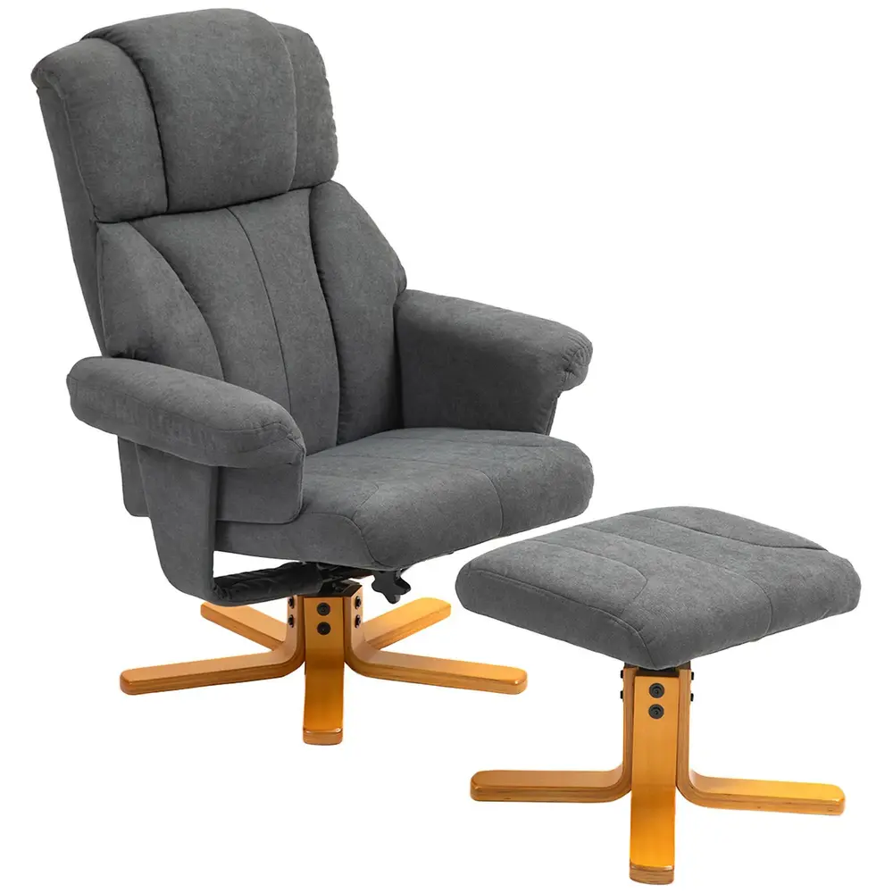 Fåtölj med Fotpall och Ryggstöd Ergonomisk och Avkopplande