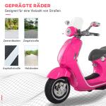 Elmotorcykel för Barn med MP3-musik och Strålkastare, 3–6 År, Konstläder och Metall, Rosa, 108 x 49 x 75 cm