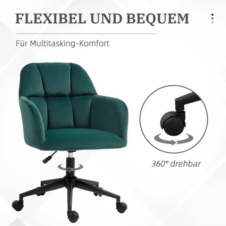 Kontorsstol Grön av Sammetslook och Metall