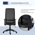 Ergonomisk Kontorsstol i Mesh, Bekväm Skrivbordsstol med Andasfunktion, Höj- och Sänkbar Snurrstol för Kontor, Svart